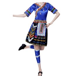 Design Miao costumes, custom-made Miao and Yi clothes, Yi female minority performance costumes, Tujia dance costumes, ethnic style SKDO019 Design Miao costumes, custom-made Miao and Yi clothes, Yi female minority performance costumes, Tujia dance costumes, ethnic style SKDO019